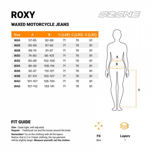 Damskie woskowane jeansy motocyklowe Ozone Roxy rozm. 34/30